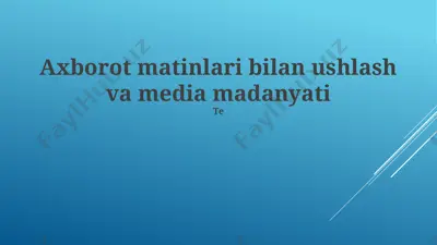 axborot saralash va tanqidiy fikrlash — PPTX