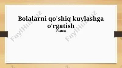 bolalarni qo'shiq kuylashga o'rgatish — PPTX