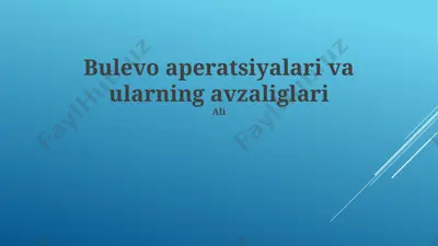 bulbar operatsiyalari va ularning afzalliklari — PPTX