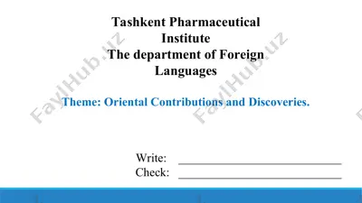 13.2. oriental contributions and discoveries. taqdimot 12 bet — PPT
