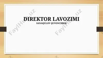 direktor lavozimi taqdimoti — PPTX
