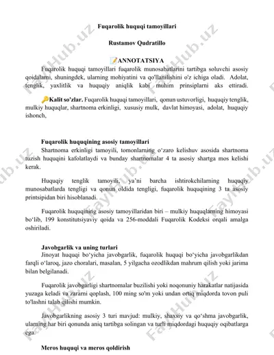 fuqarolik huquqi tamoyillari — DOCX