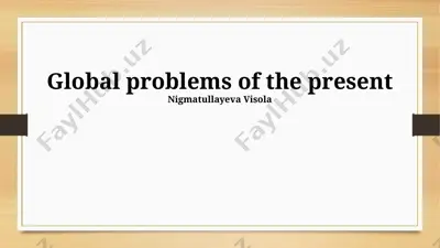 global problems of the present — PPTX