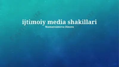 ijtimoiy media shakillari — PPTX