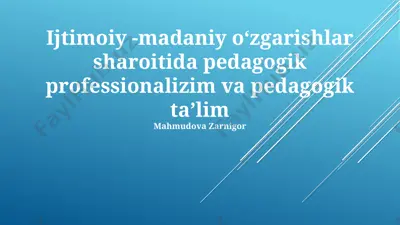 pedagogik professionallikni baholash va rivojlantirish tizimlari — PPTX