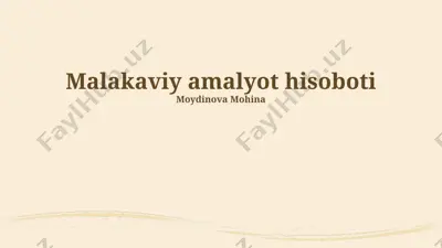 malakaviy amaliyot hisobotlari to‘plami — PPTX