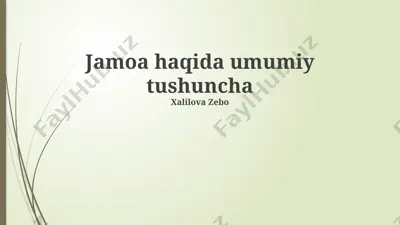 jamoa haqida umumiy tushuncha — PPTX