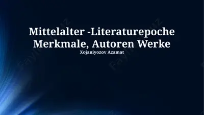 mittelalter - literatur epochen merkmale, autoren und werke — PPTX
