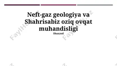 neft-gaz geologiya va shahrisabiz oziq-ovqat muhandisligi — PPTX