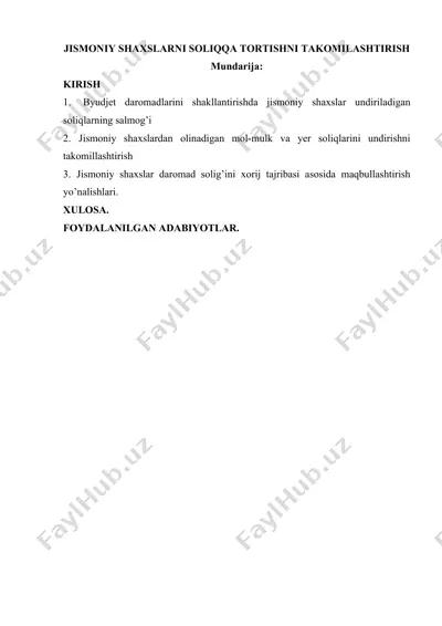 jismoniy shaxslarni soliqqa tortishni takomillashtirish — DOCX