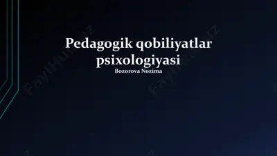 pedagogik qobiliyatlar psixologiyasi — PPTX