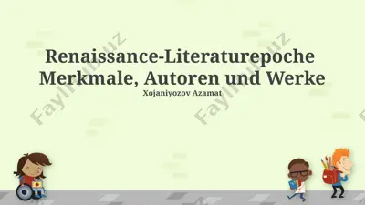 renaissance-literaturepoche merkmale, autoren und werke — PPTX