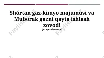 shurtan gaz-kimyo majmuasi va muborak gazni qayta ishlash zavodi — PPTX