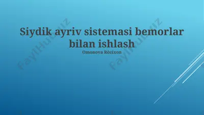 siydik ayiruv sistemasiga oid taqdimot — PPTX