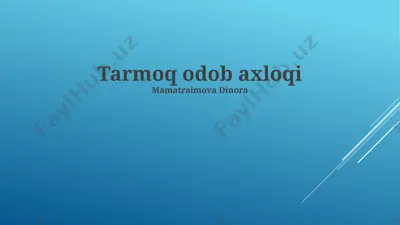 tarmoq odob axloqi — PPTX