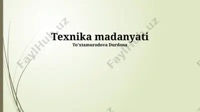 texnika madaniyati — PPTX