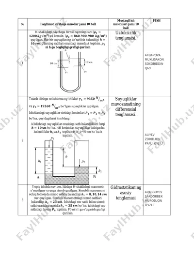 taqdimot loyihaga misollar — PDF