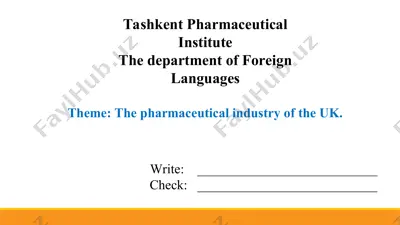3.11. the pharmaceutical industry of the uk.  taqdimot 10 bet — PPT