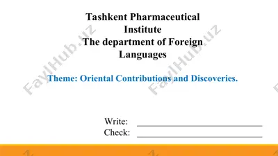 3.13. oriental contributions and discoveries. taqdimot 10 bet — PPT