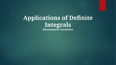 applications of definite integrals — PPTX