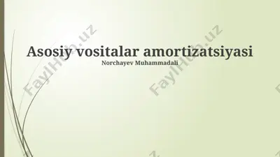 asosiy vositalar amortizatsiyasi — PPTX