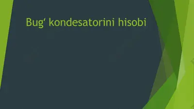 bugʻ kondensatori — PPTX