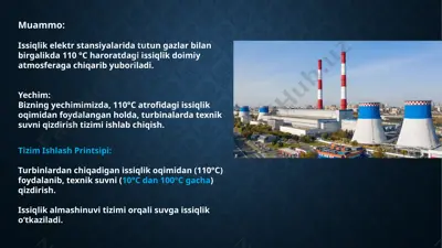 issiqlik elektr stansiyalarida tutun gazlarini qayta ishlash va texnik suvni qizdirish tizimi — PPTX