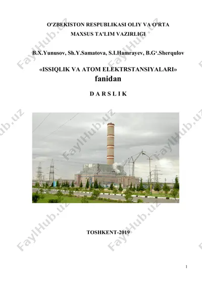 issiqlik va atom elektr stansiyalari darsligi — PDF