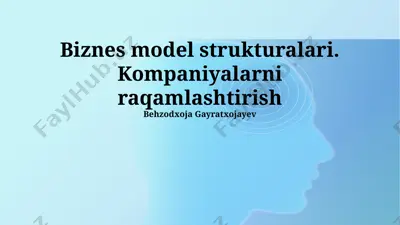 biznes model strukturalari. kompaniyalarni raqamlashtirish — PPTX