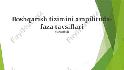 boshqarish tizimini amplituda-faza tavsiflari — PPTX