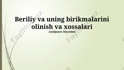 berilliy va uning birikmalari — PPTX