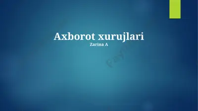 axborot xurujlari – axborot oqishining oldini olish — PPTX