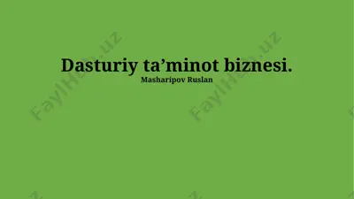 dasturiy ta’minot biznesi — PPTX