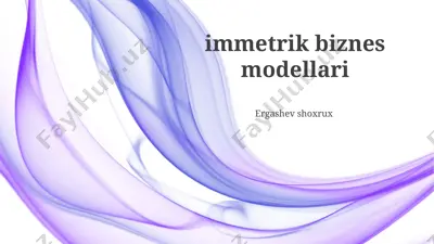 immetrik biznes modellari — PPTX