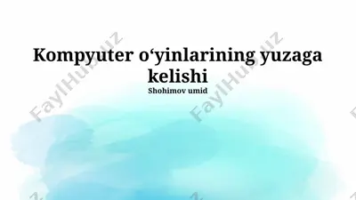 kompyuter oʻyinlarining yuzaga kelishi — PPTX