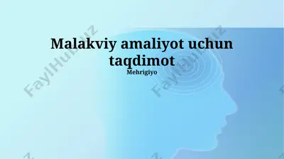 malakviy amaliyot uchun taqdimot — PPTX
