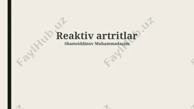 reaktiv artritlar — PPTX