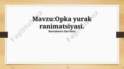 opka yurak ranimatsiyasi — PPTX