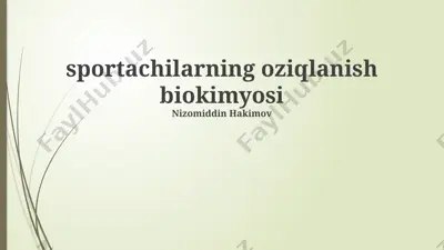 sportachilarning oziqlanish biokimyosi — PPTX