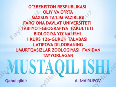 boshoyoqli molyuskalar sinfi — PPTX
