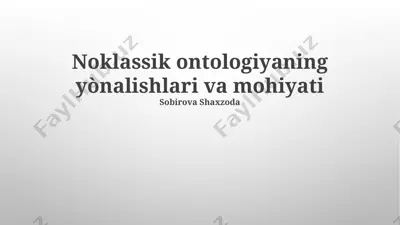 ontologik muammolar va yechimlar — PPTX
