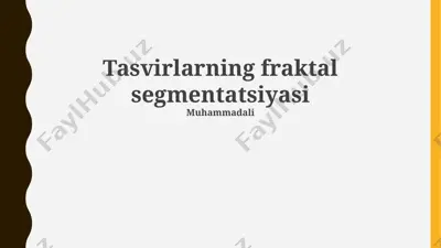 tasvirlarning fraktal segmentatsiyasi — PPTX