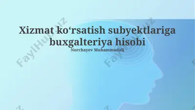 xizmat koʻrsatish subyektlariga buxgalteriya hisobi — PPTX