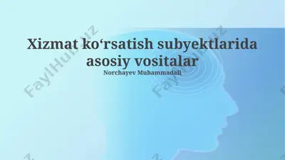 asosiy vositalar boshqaruvi va amortizatsiyasi haqida ma'lumotlar — PPTX