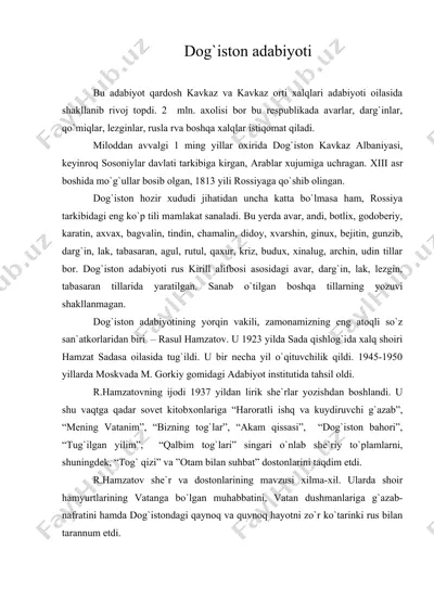 dog`iston adabiyoti — DOC
