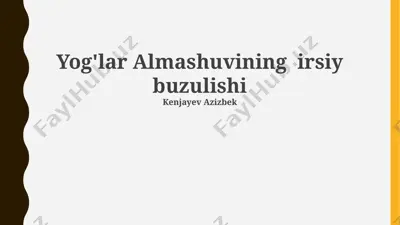safro almashuvining irsiy buzilishi — PPTX