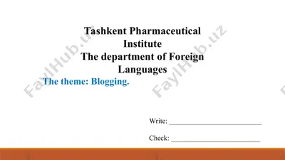 blogging. taqdimot 18 bet. — PPT
