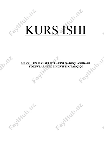 un mahsulotlari — DOCX