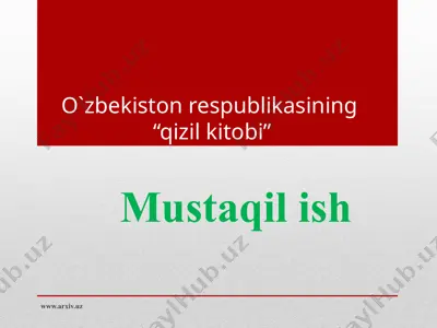 o'zbekiston respublikasining “qizil kitobi” — PPTX