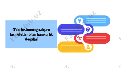o'zbekistonning xalqaro tashkilotlar bilan hamkorlik aloqalari 2 — PPTX